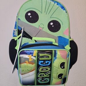 Star Wars Baby Yoda Backpack with Lunch Box Set for Boys and Girls,